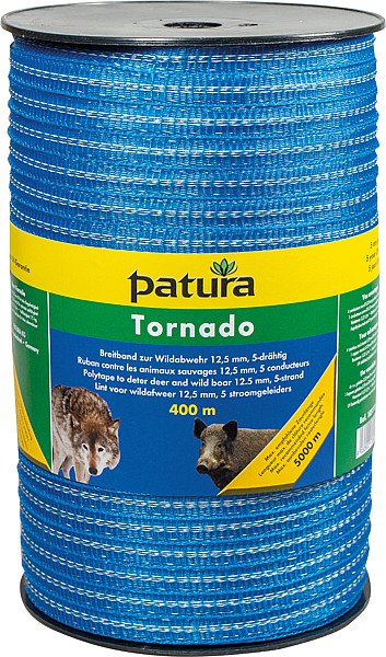 Patura - Tornado Breitband 12,5 mm  400 m Rolle, blau (Wildabwehr)